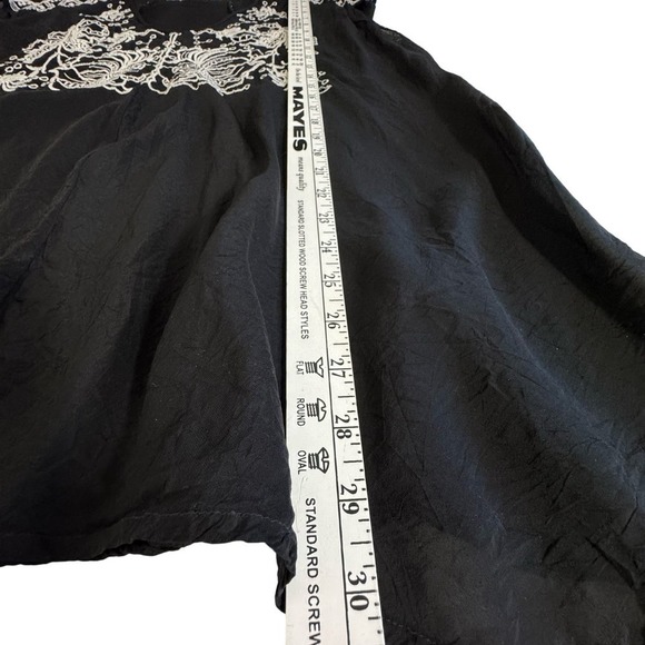 Johnny Was Tunic Embroidered Black White Size M - Picture 8 of 9